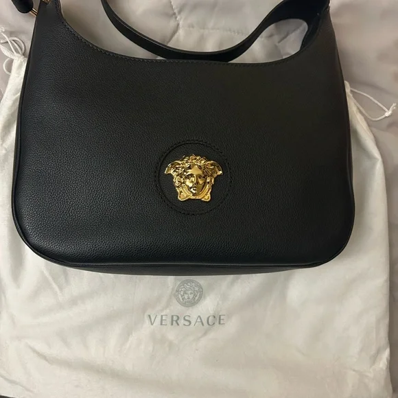 Versace Black and Gold Shoulder Bag